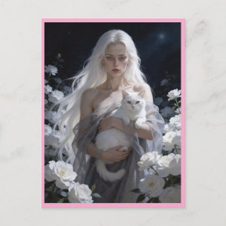 The cat woman in the night briefkaart