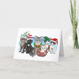 The Cats and Crew Christmas Kaart 5" x 7"