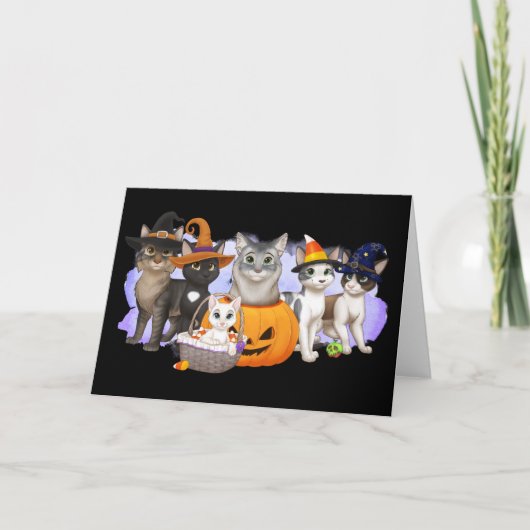 The Cats and Crew Halloween Kaart 5" x 7" (Voorkant)