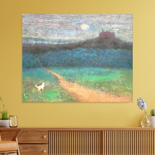 The Cat's Midnight Journey Canvas Afdruk (Insitu (Woonkamer))