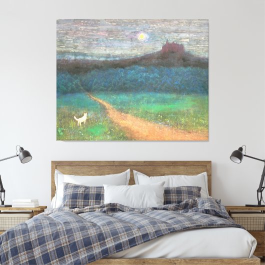 The Cat's Midnight Journey Canvas Afdruk (Insitu (Slaapkamer))
