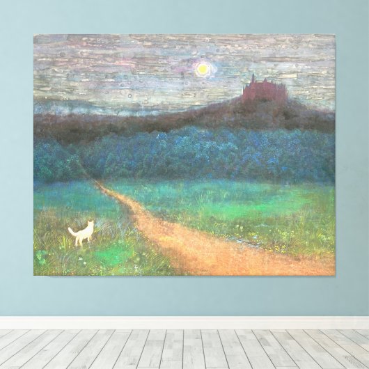 The Cat's Midnight Journey Canvas Afdruk (Insitu (Houten vloer))