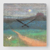 The Cat's Midnight Journey Vierkante Klok (Voorkant)