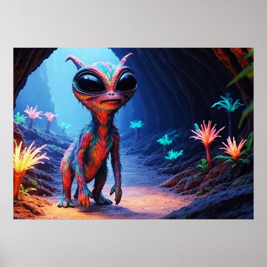 The Cave Dweller AI Alien  Poster (Voorkant)