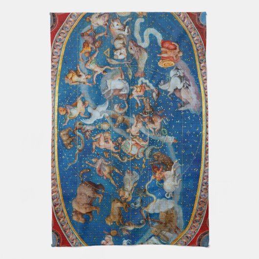 The Ceiling of the Sala Bologna, Celestial Map Theedoek (Verticaal)