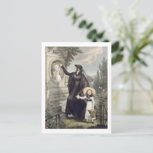 The Cemetery of Pere Lachaise, gedrukt door Charle Briefkaart (Staand voorkant)