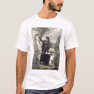 The Cemetery of Pere Lachaise, gedrukt door Charle T-shirt