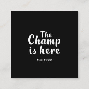 The Champ is Here Fantasy Football & Sport Vierkante Visitekaartje