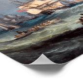 The Channel fleet in heavy weather royal navy Poster (Hoek)
