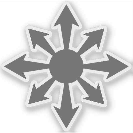 The Chaos Star - v2 (grijs) Sticker (Voorkant)