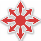 The Chaos Star - v2 (rood) Sticker (Voorkant)