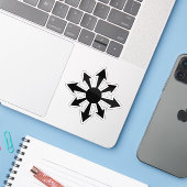 The Chaos Star - v2 (zwart) Sticker (Laptop met iPhone)