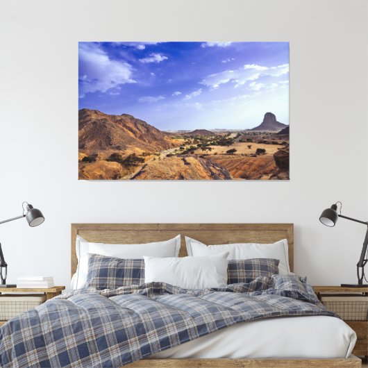 The charming beauty of desert nature under a blue canvas afdruk (Insitu (Slaapkamer))