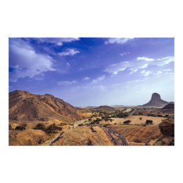 The charming beauty of desert nature under a blue  foto afdruk