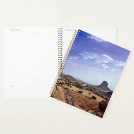 The charming beauty of desert nature under a blue  planner