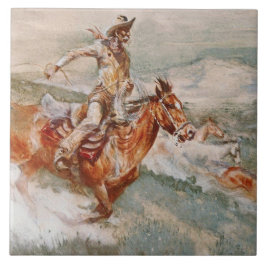 “The Chase” Westerse kunst van Edward Borein Tegeltje