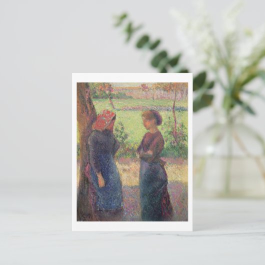 The Chat, c.1892 (olie op canvas) Briefkaart (Staand voorkant)