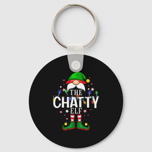 The Chatty Elf Christmas Family Pajama Party Sleutelhanger (Voorkant)