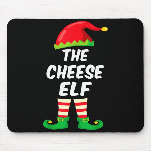 The Cheese Elf Family Matching Funny Christmas Cos Muismat (Voorkant)