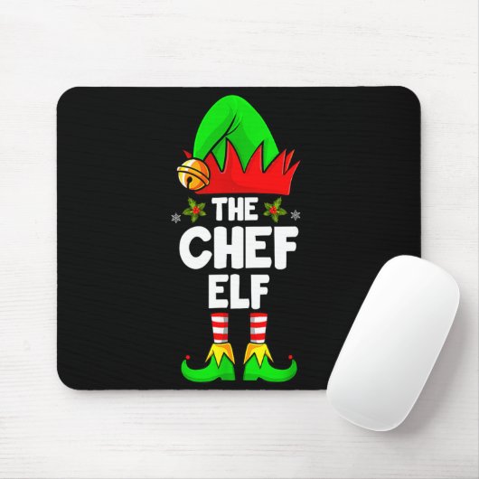 The Chef Elf Shirt Matching Family Chef Christmas Muismat (Met muis)