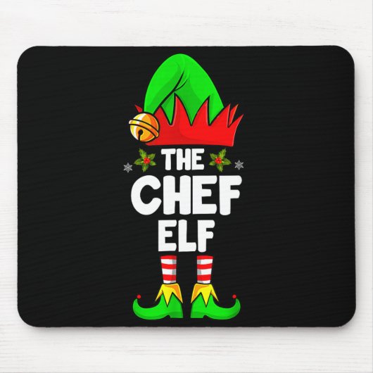 The Chef Elf Shirt Matching Family Chef Christmas Muismat (Voorkant)