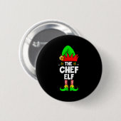 The Chef Elf Shirt Matching Family Chef Christmas Ronde Button 5,7 Cm (Voorkant /achterkant)