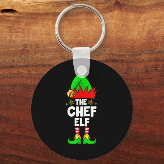 The Chef Elf Shirt Matching Family Chef Christmas Sleutelhanger (Voorkant)