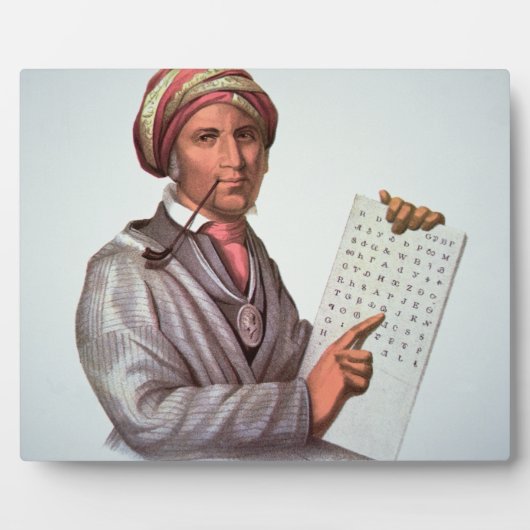 The Cherokee Scholar, Sequoyah (1776-1843) (kleur) Fotoplaat (Voorkant)