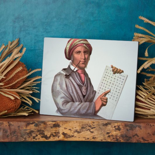 The Cherokee Scholar, Sequoyah (1776-1843) (kleur) Fotoplaat (Zijkant)