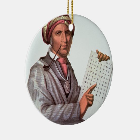 The Cherokee Scholar, Sequoyah (1776-1843) (kleur) Keramisch Ornament (Rechts)