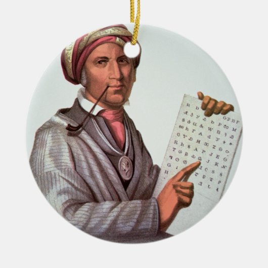 The Cherokee Scholar, Sequoyah (1776-1843) (kleur) Keramisch Ornament (Voorkant)
