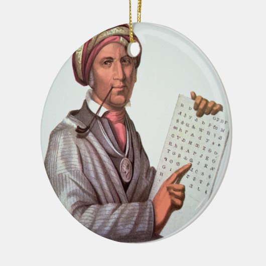 The Cherokee Scholar, Sequoyah (1776-1843) (kleur) Keramisch Ornament (Links)