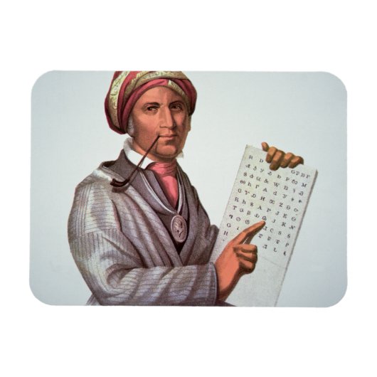 The Cherokee Scholar, Sequoyah (1776-1843) (kleur) Magneet (Horizontaal)