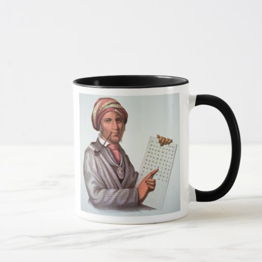 The Cherokee Scholar, Sequoyah (1776-1843) (kleur) Mok (Rechts)