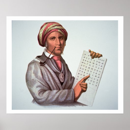 The Cherokee Scholar, Sequoyah (1776-1843) (kleur) Poster (Voorkant)