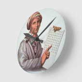 The Cherokee Scholar, Sequoyah (1776-1843) (kleur) Ronde Klok (Hoek)