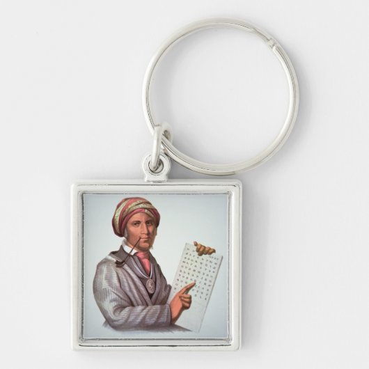 The Cherokee Scholar, Sequoyah (1776-1843) (kleur) Sleutelhanger (Voorkant)