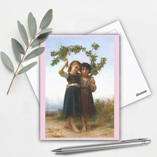 The Cherry Branch door William Bouguereau Briefkaart