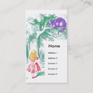 "The Cheshire Cat" uit "Alice in Wonderland" Visitekaartje