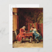 The Chess Players, 1856 Briefkaart (Voorkant / Achterkant)