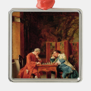 The Chess Players, 1856 Metalen Ornament