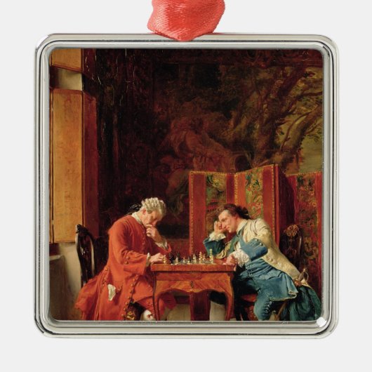 The Chess Players, 1856 Metalen Ornament (Voorkant)