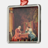The Chess Players, 1856 Metalen Ornament (Links)