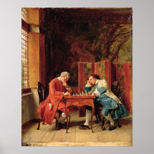 The Chess Players, 1856 Poster (Voorkant)