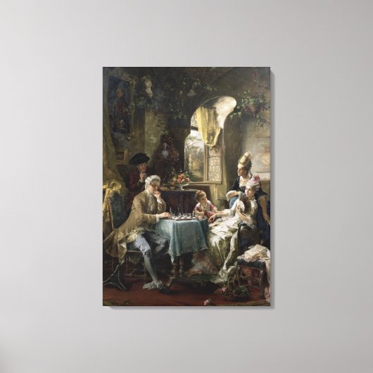The Chess Players, 1887 2 Canvas Afdruk (Voorkant)