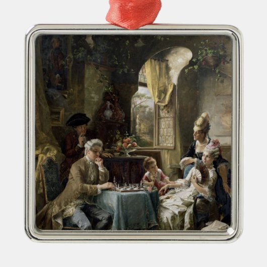 The Chess Players, 1887 2 Metalen Ornament (Voorkant)