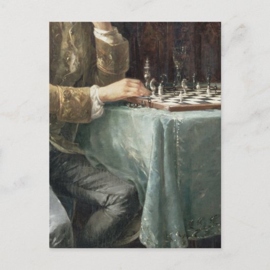 The Chess Players, 1887 Briefkaart (Voorkant)