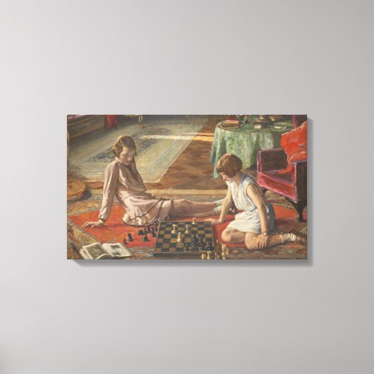 The Chess Players (door John Lavery) Canvas Afdruk (Voorkant)