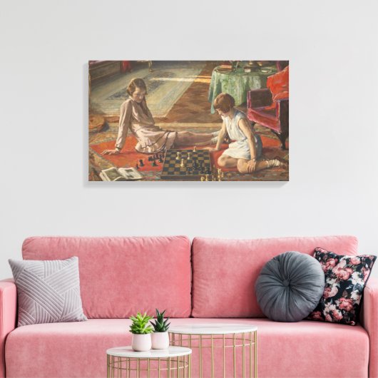 The Chess Players (door John Lavery) Canvas Afdruk (Insitu (Woonkamer))