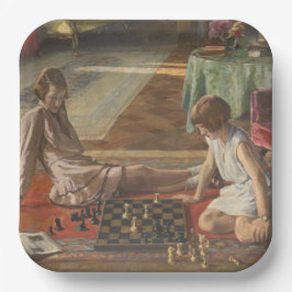 The Chess Players (door John Lavery) Papieren Bordje